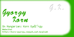 gyorgy korn business card